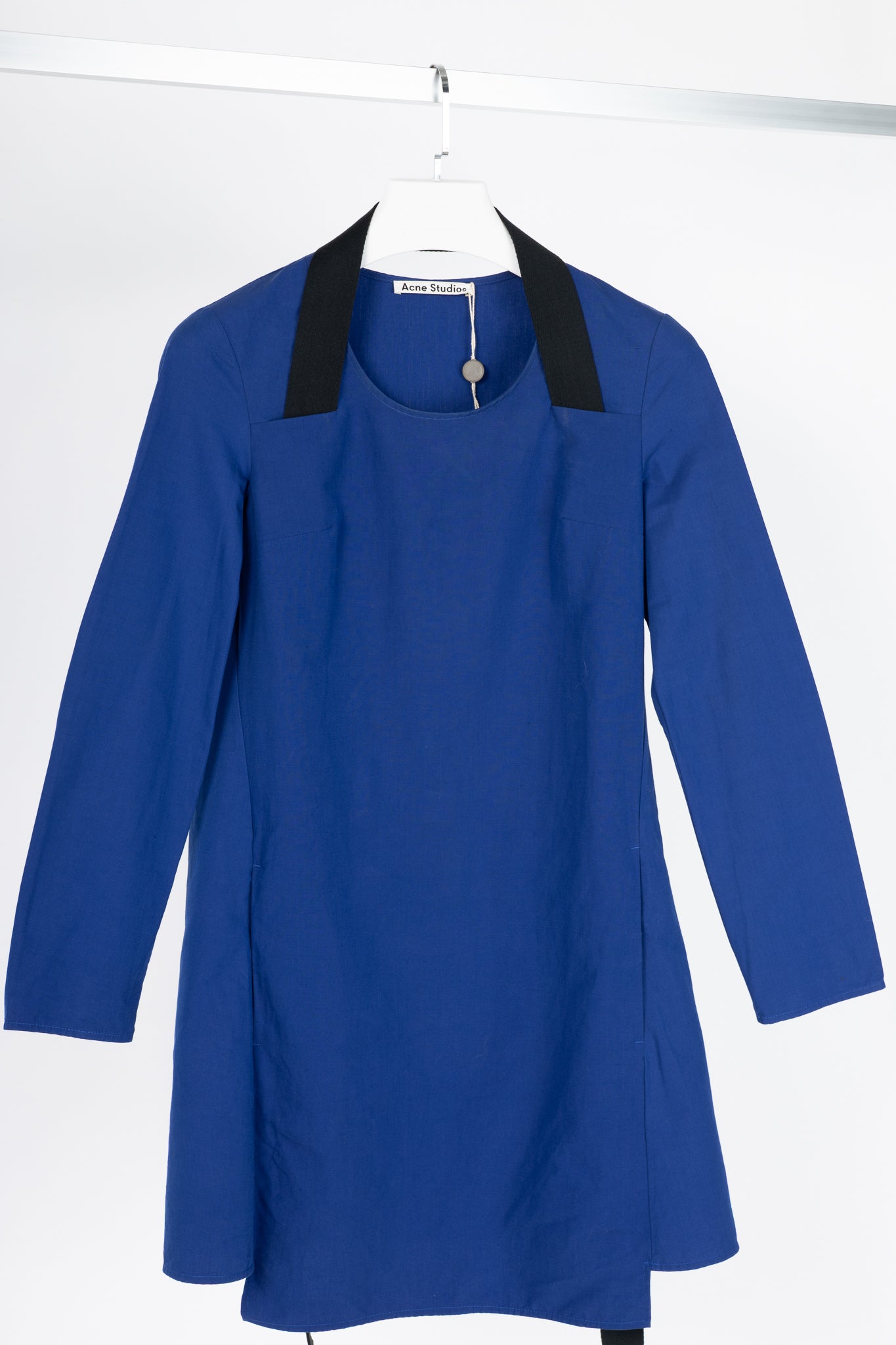 Acne Studios Rahima Blue Cotton & Linen Poplin Mini Dress