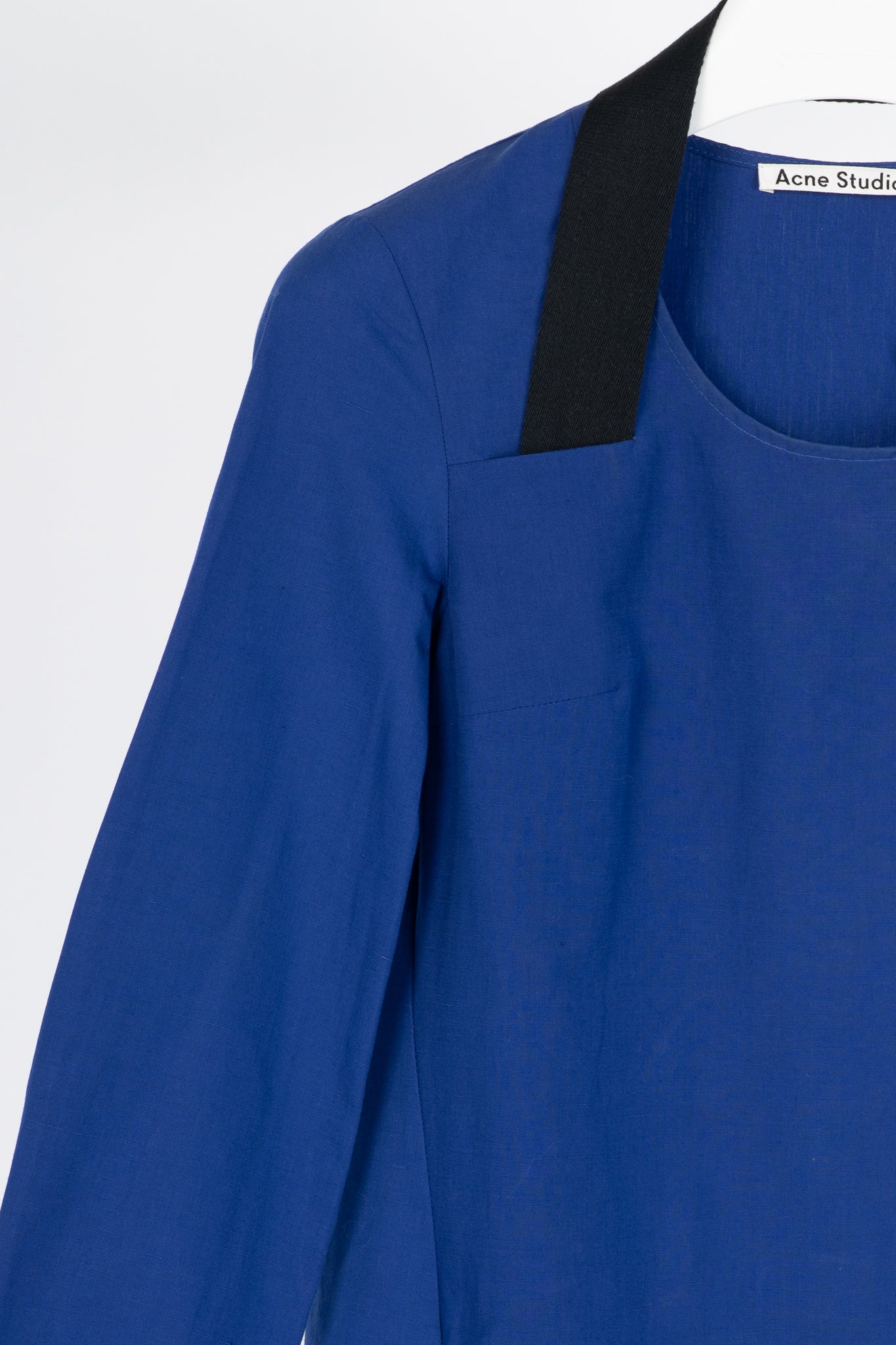 Acne Studios Rahima Blue Cotton & Linen Poplin Mini Dress