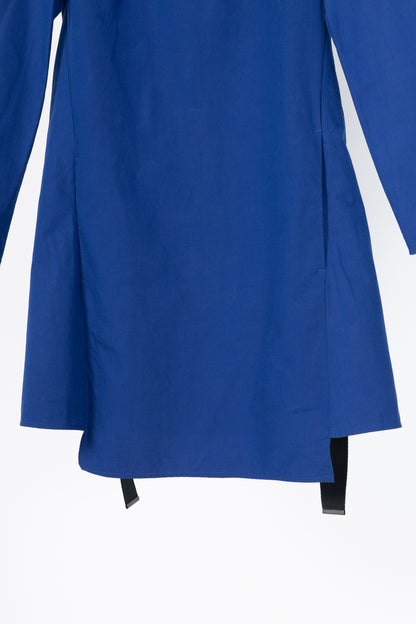 Acne Studios Rahima Blue Cotton & Linen Poplin Mini Dress