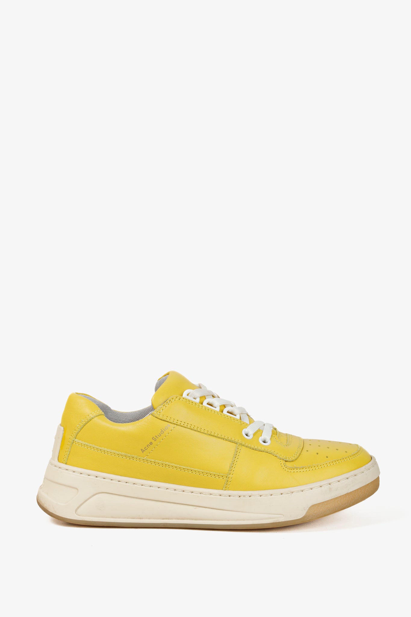 Acne Studios Perey Yellow Leather Low Top Lace Sneaker