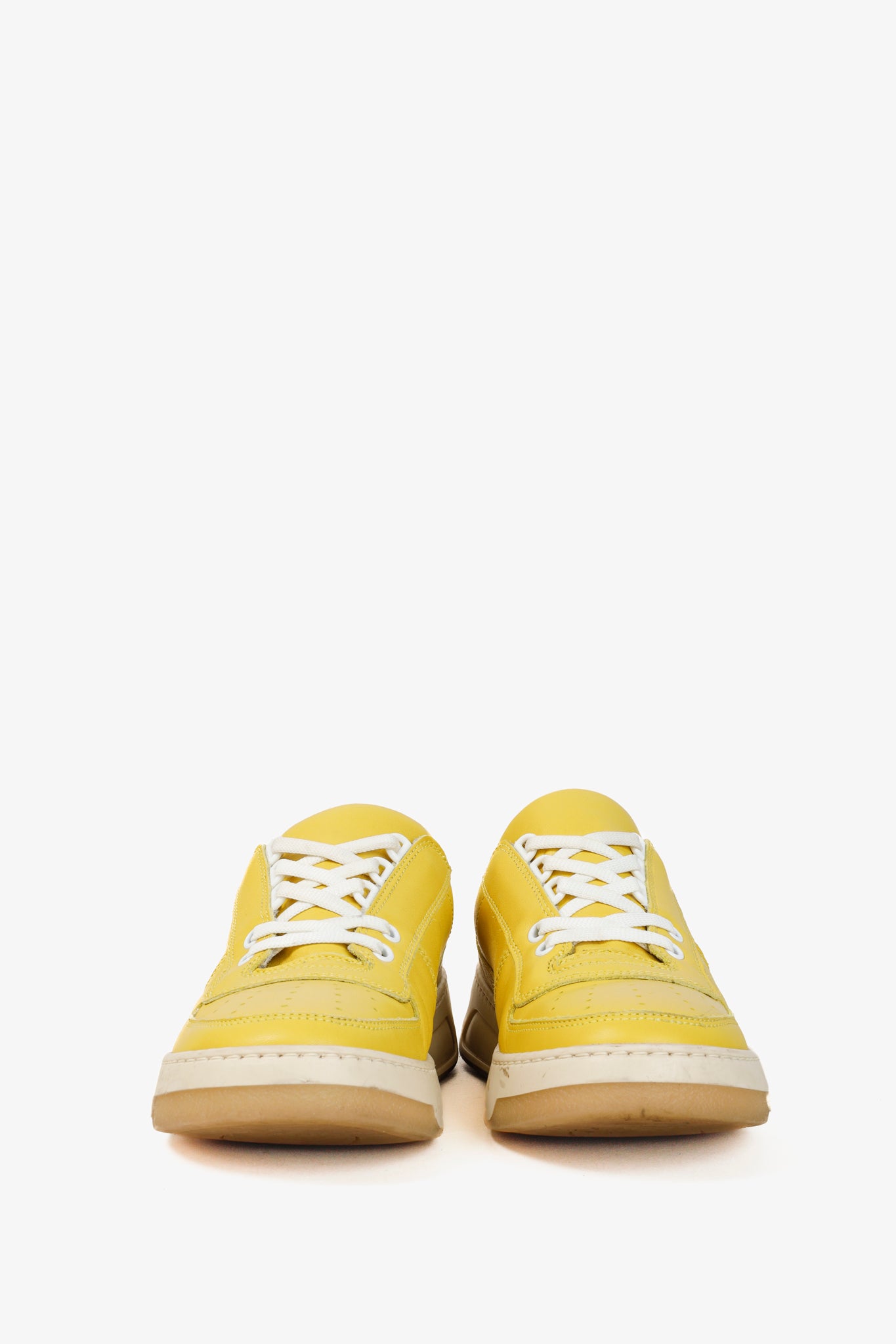 Acne Studios Perey Yellow Leather Low Top Lace Sneaker