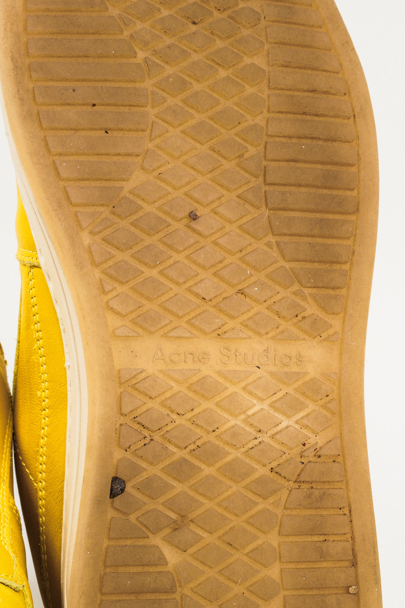 Acne Studios Perey Yellow Leather Low Top Lace Sneaker