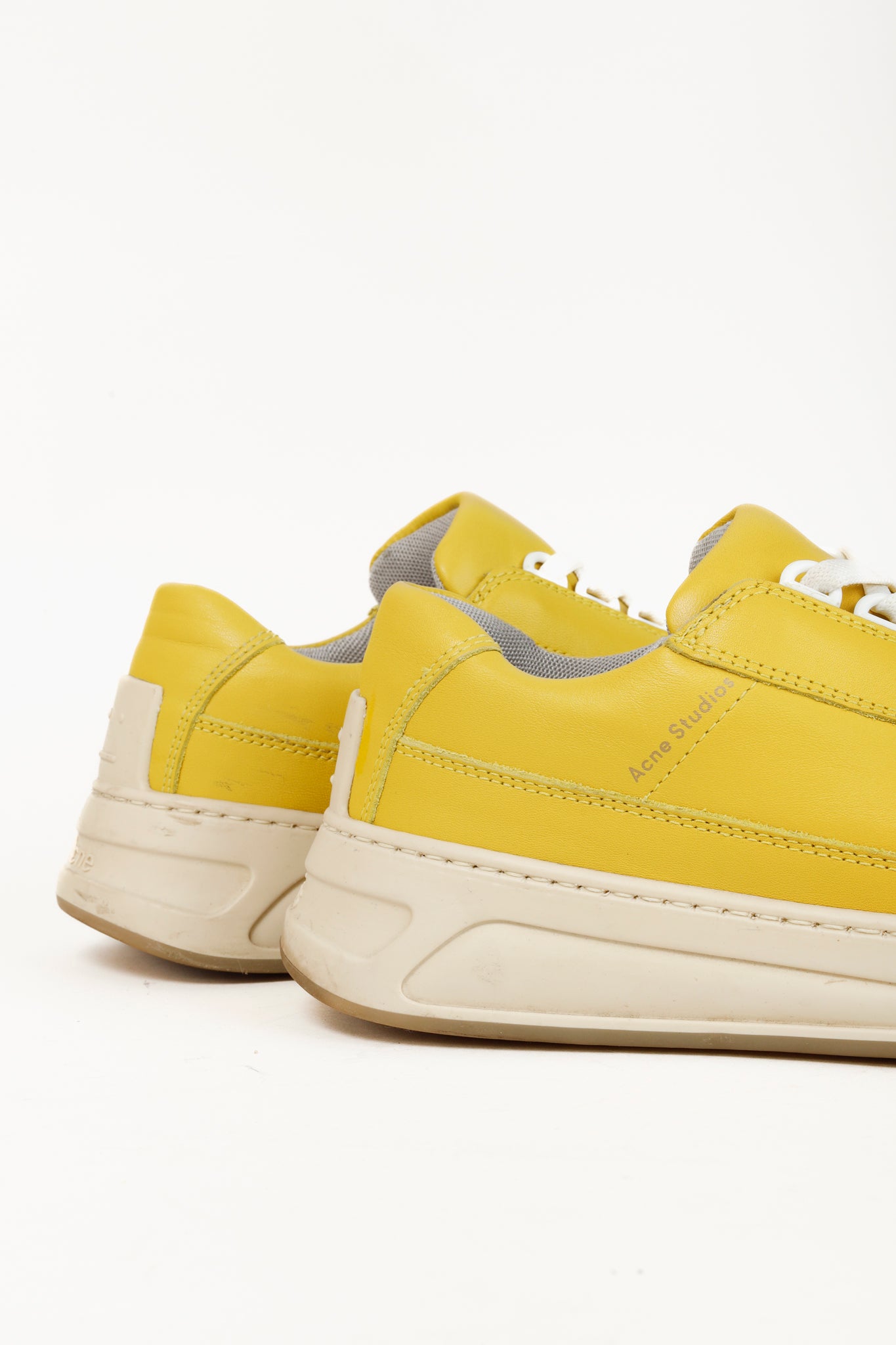 Acne Studios Perey Yellow Leather Low Top Lace Sneaker