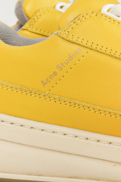 Acne Studios Perey Yellow Leather Low Top Lace Sneaker