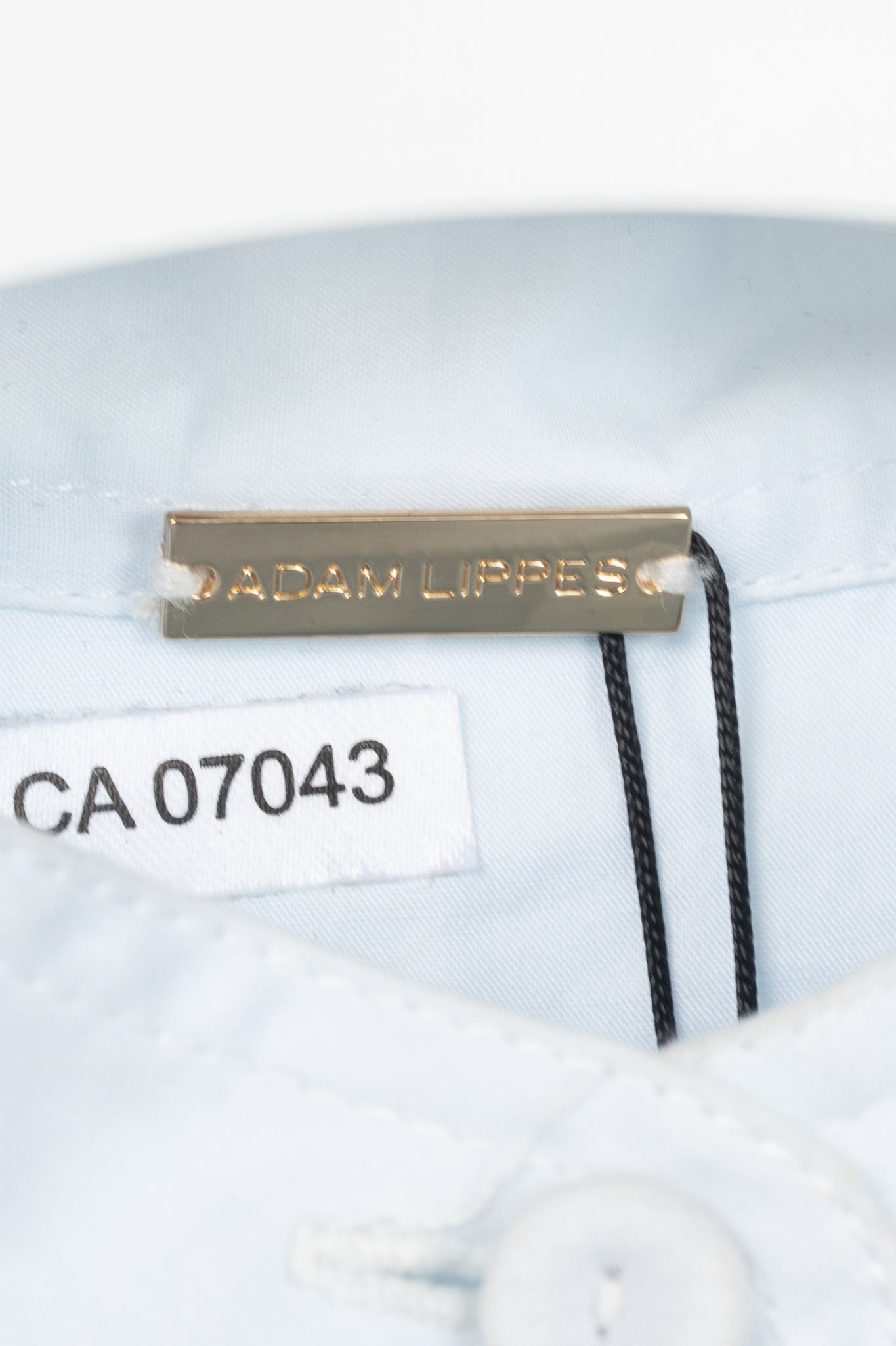 Adam Lippes Pale Blue & White Cotton Oversized Tie-Waist Bib Blouse