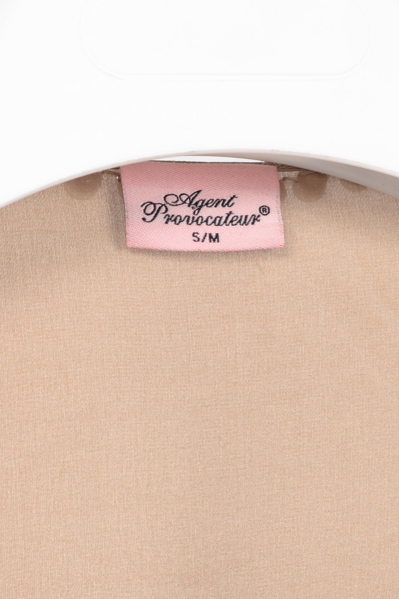 Agent Provocateur Francis Nude Faux Pearl Embellished Silk Satin Gown
