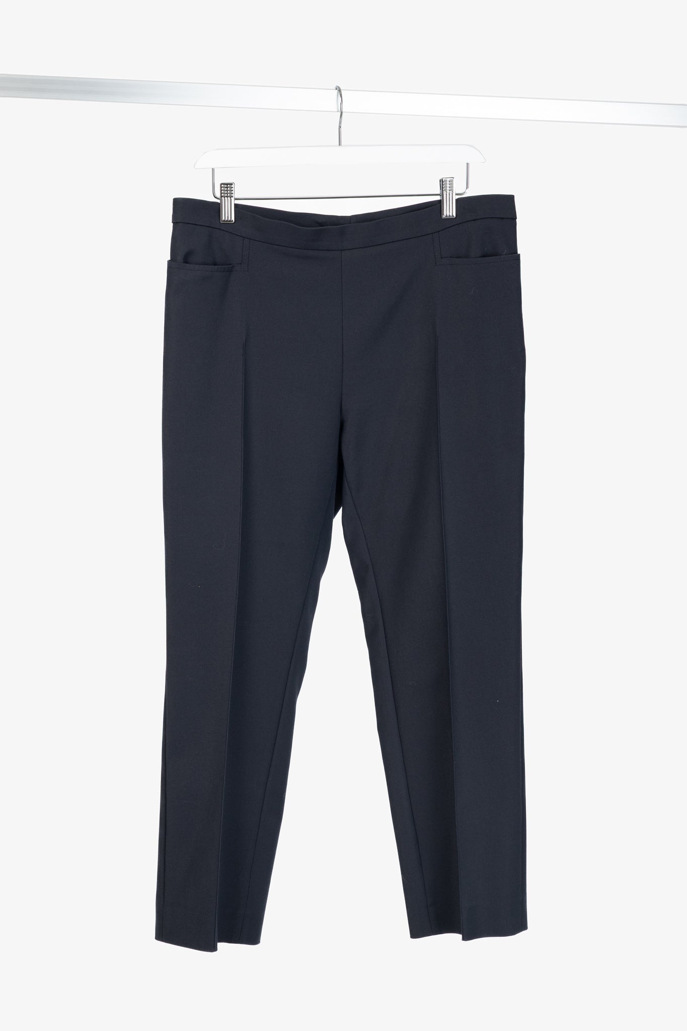 Akris Punto Navy Cotton-Twill Ankle-Length Trousers