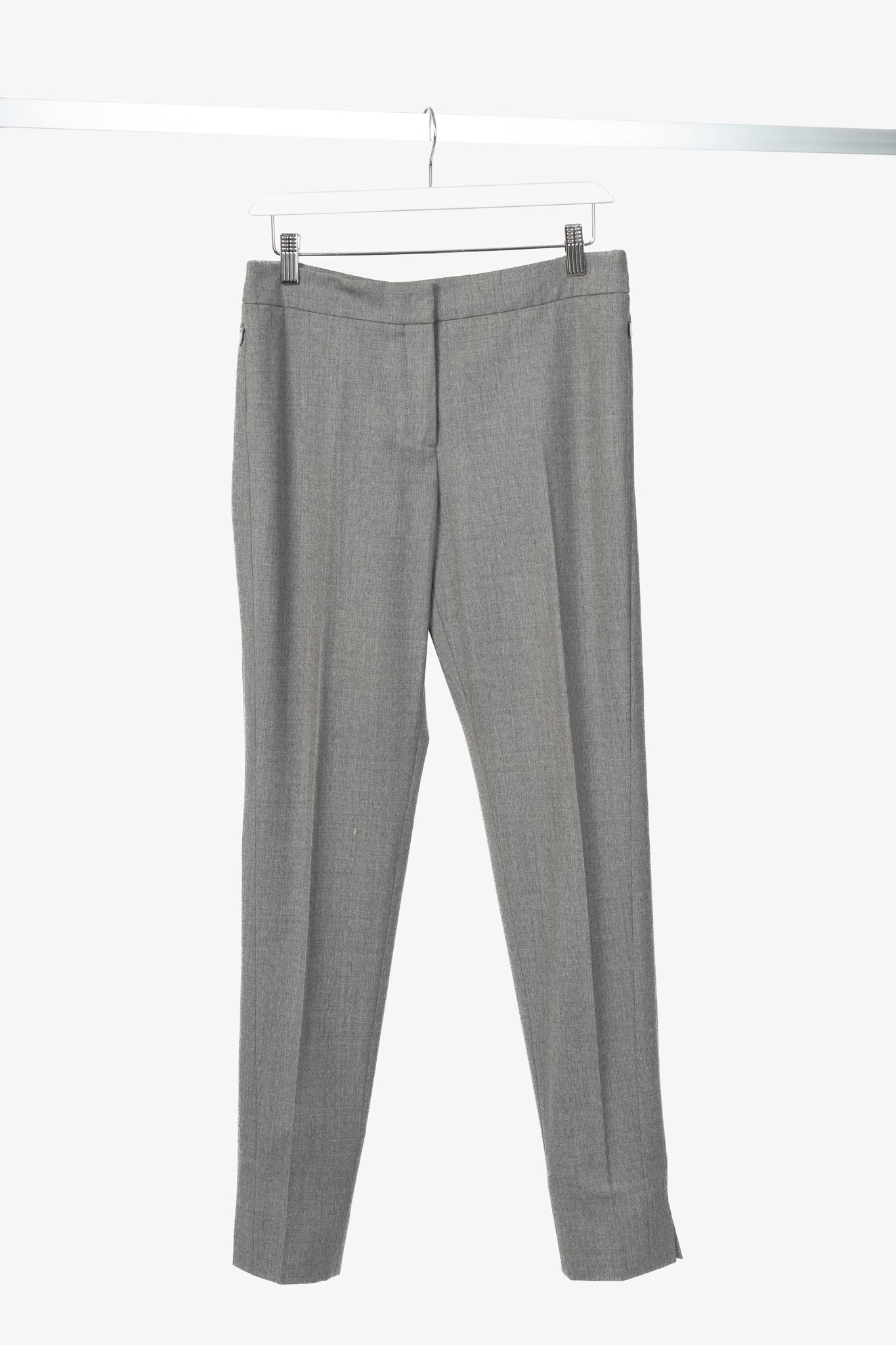 Akris Punto Grey Wool-Flannel Slim Trousers