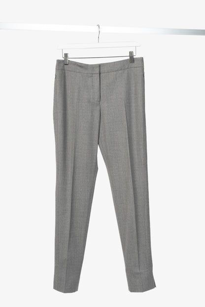 Akris Punto Grey Wool-Flannel Slim Trousers