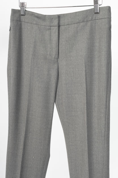 Akris Punto Grey Wool-Flannel Slim Trousers