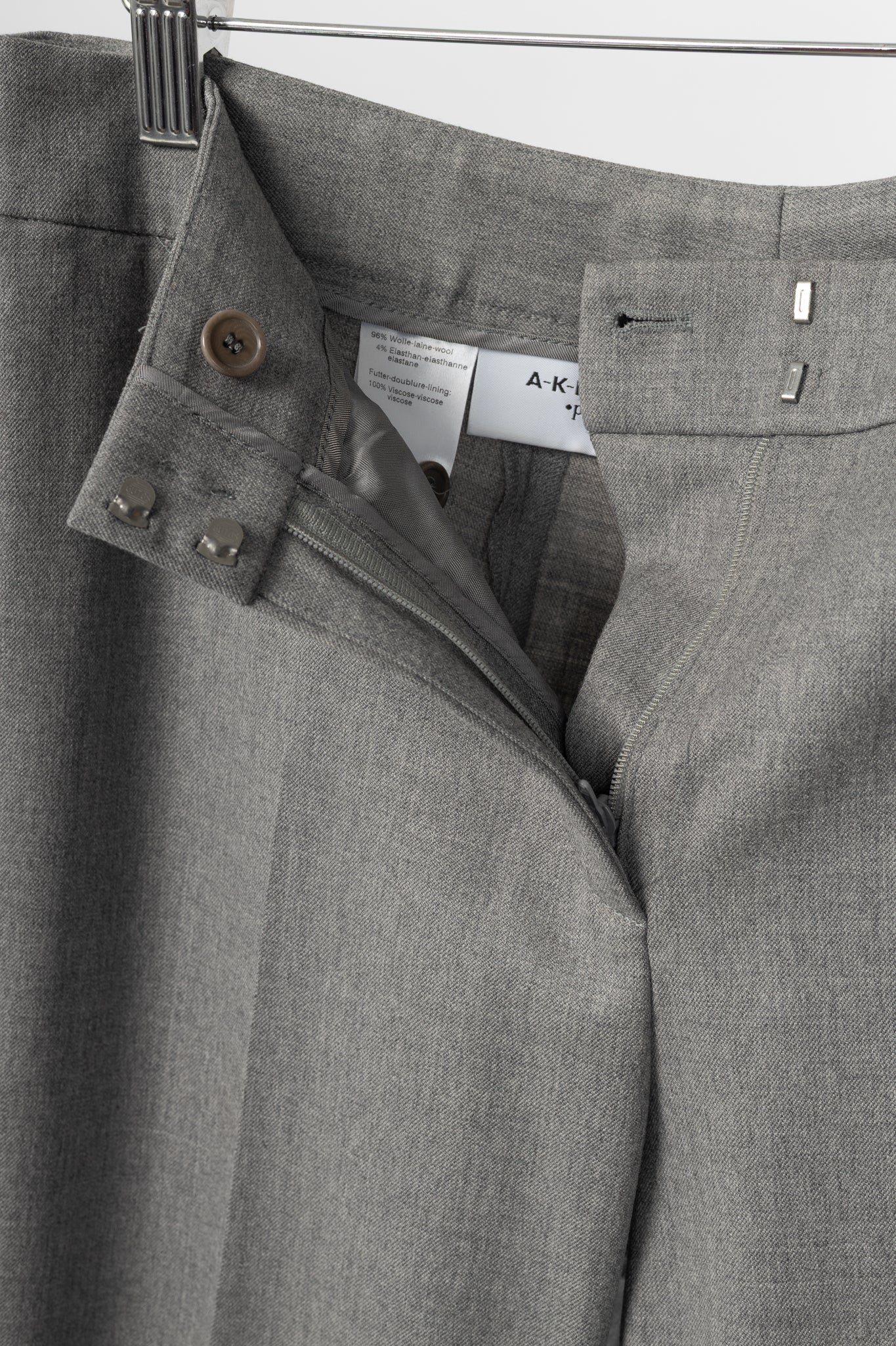Akris Punto Grey Wool-Flannel Slim Trousers
