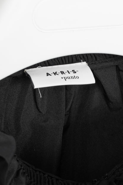 Akris Punto Black Taffeta Ruffle-Collar Blouse