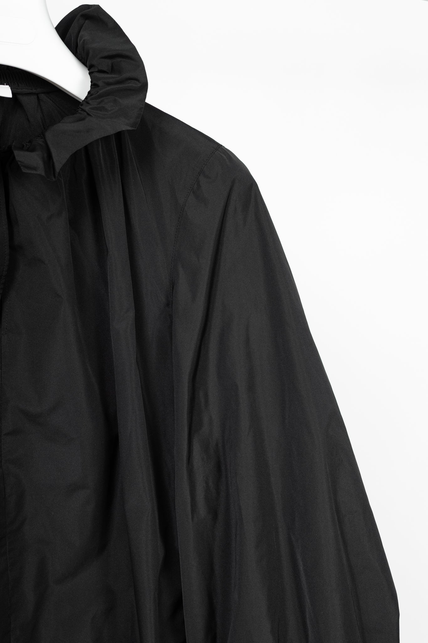 Akris Punto Black Taffeta Ruffle-Collar Blouse