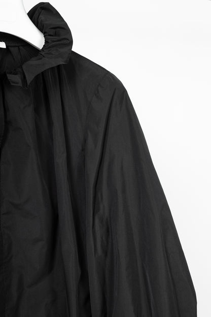 Akris Punto Black Taffeta Ruffle-Collar Blouse