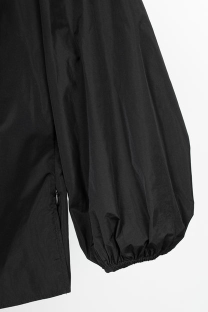 Akris Punto Black Taffeta Ruffle-Collar Blouse