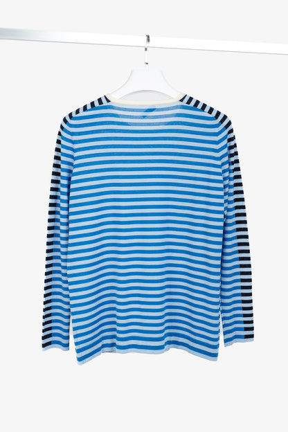 Akris Punto Blue Striped Wool Sweater