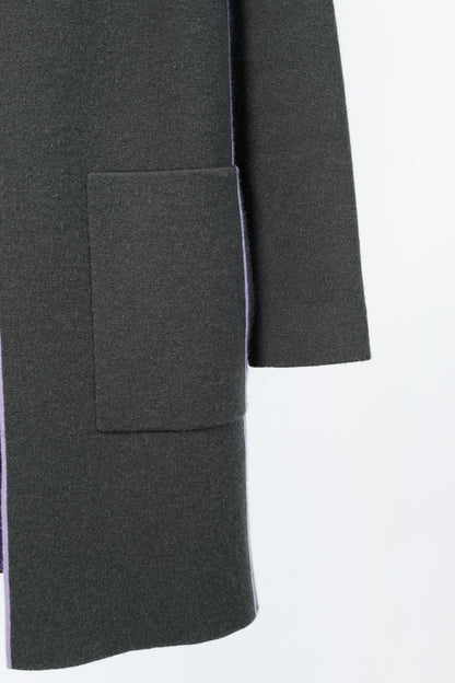 Akris "Moss Lavender" Reversible Double-Face Cashmere Cardigan