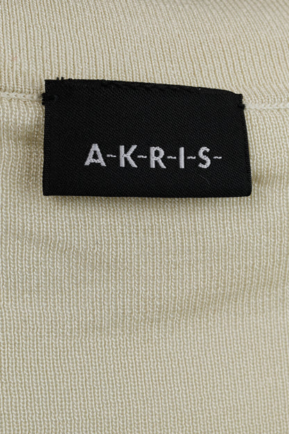Akris Cream Scoop Neck Beige Knit Top