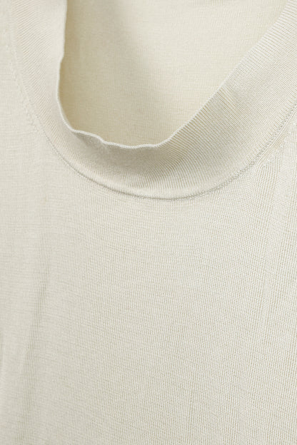 Akris Cream Scoop Neck Beige Knit Top