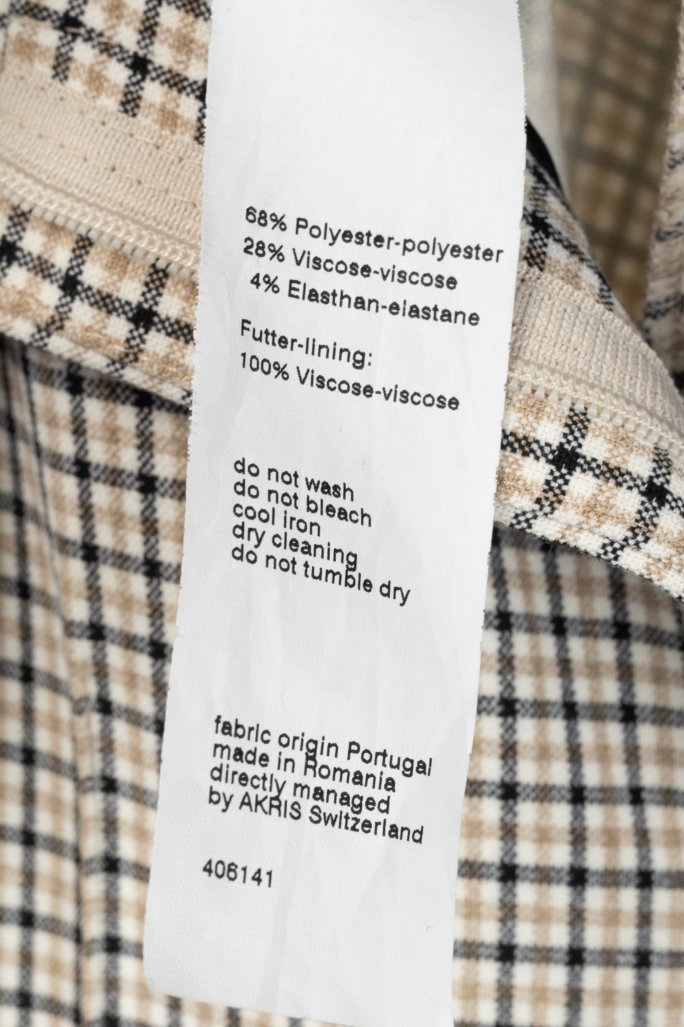 Akris Punto Beige Plaid Bootcut Trousers
