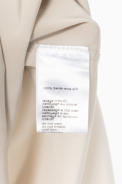 Akris Punto Grey Silk Crepe de Chine Piped Tank