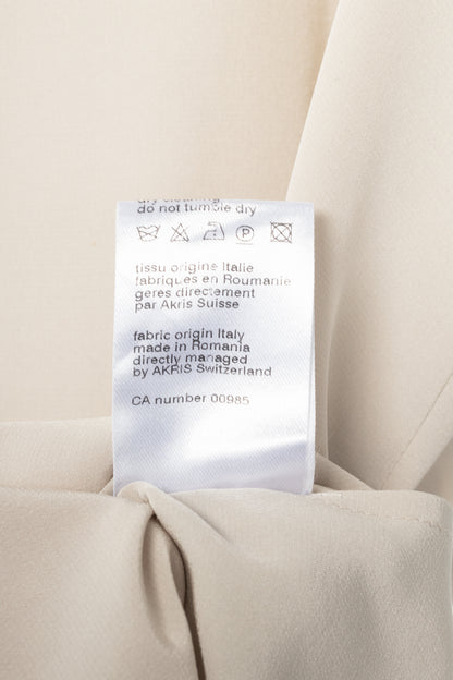 Akris Punto Grey Silk Crepe de Chine Piped Tank