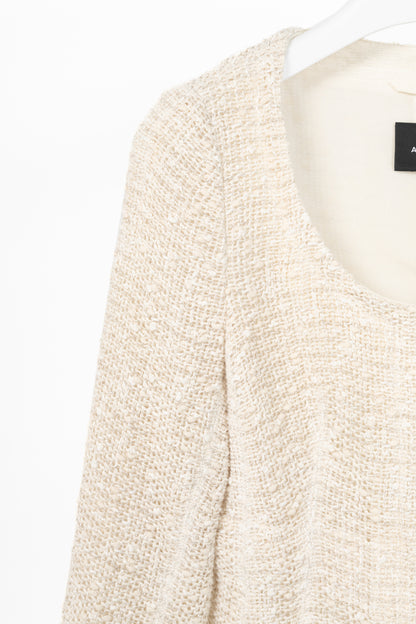 Akris Cream Cotton & Wool Boucle Tweed Jacket