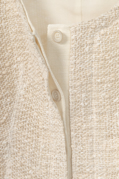 Akris Cream Cotton & Wool Boucle Tweed Jacket