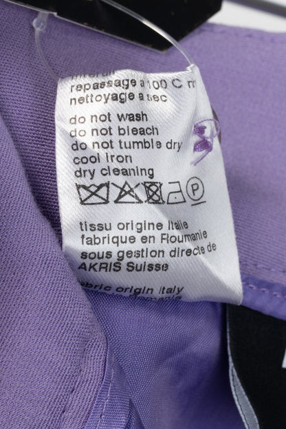 Akris Maxima Lavender Cotton & Silk Cropped Straight-Leg Pants