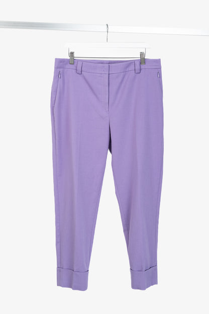 Akris Maxima Lavender Cotton & Silk Cropped Straight-Leg Pants