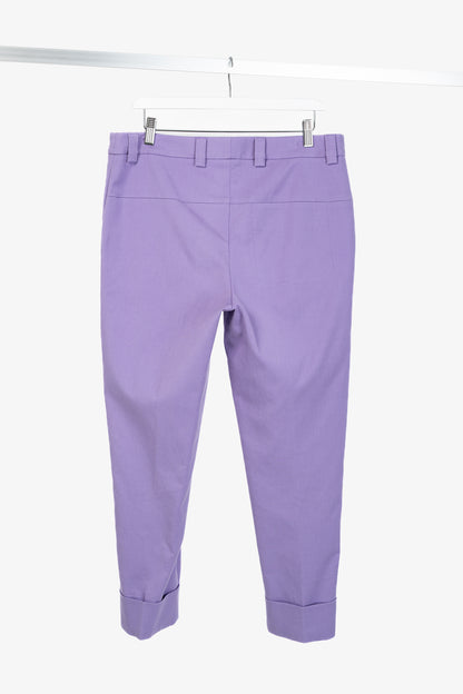 Akris Maxima Lavender Cotton & Silk Cropped Straight-Leg Pants