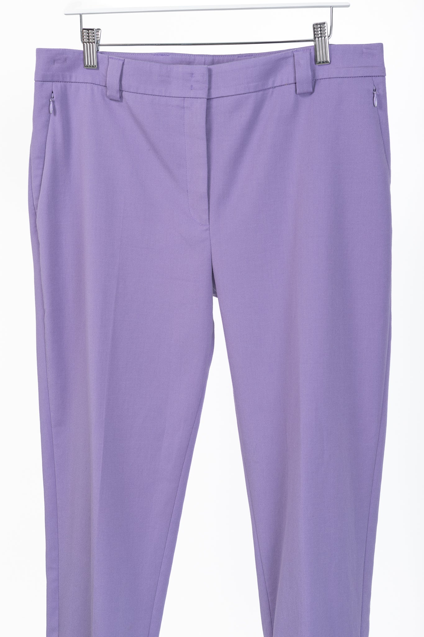 Akris Maxima Lavender Cotton & Silk Cropped Straight-Leg Pants