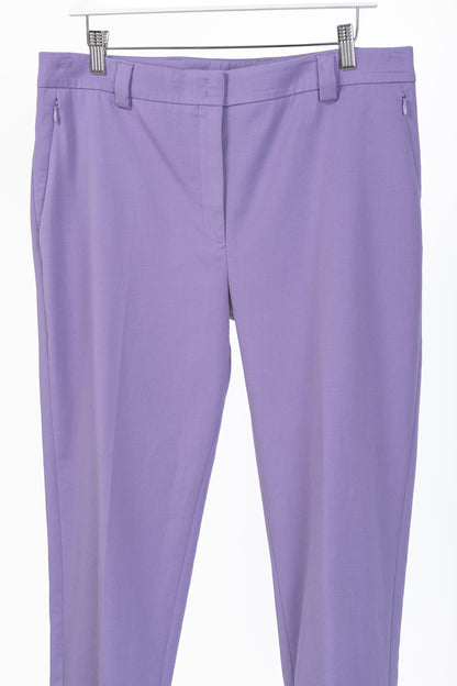 Akris Maxima Lavender Cotton & Silk Cropped Straight-Leg Pants