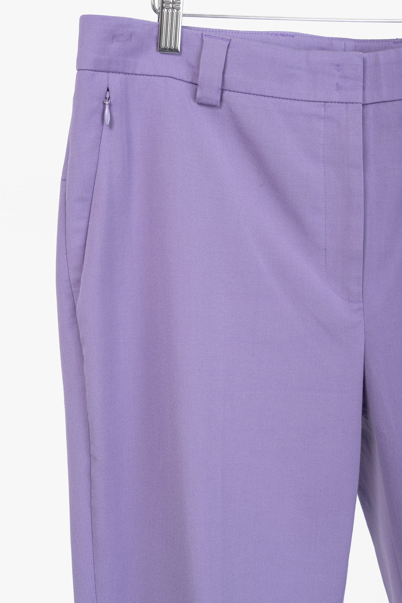 Akris Maxima Lavender Cotton & Silk Cropped Straight-Leg Pants