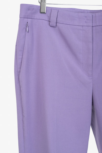 Akris Maxima Lavender Cotton & Silk Cropped Straight-Leg Pants