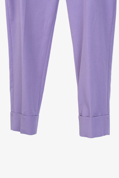 Akris Maxima Lavender Cotton & Silk Cropped Straight-Leg Pants
