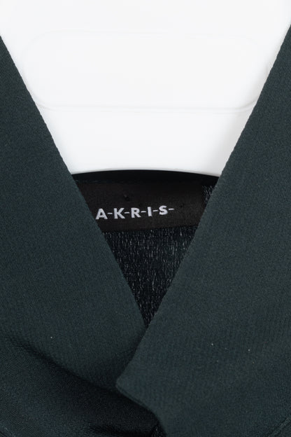 Akris Green Silk-Crepe Draped Blouse