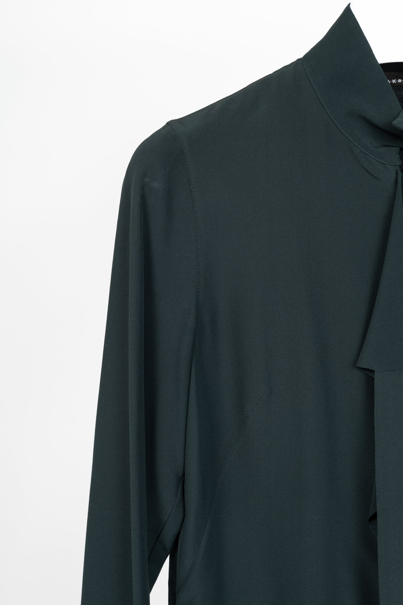 Akris Green Silk-Crepe Draped Blouse