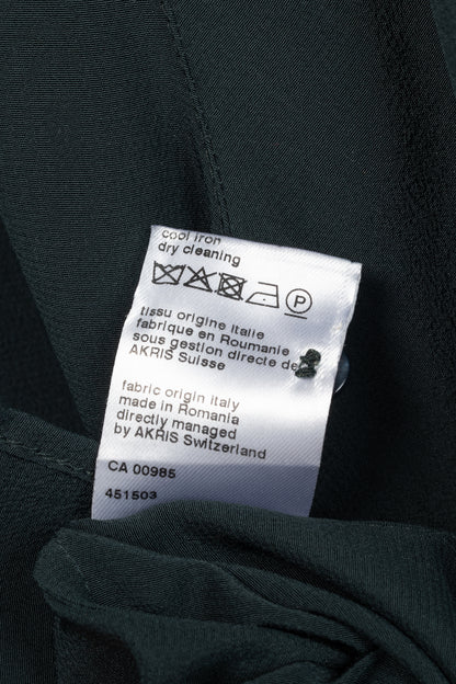 Akris Green Silk-Crepe Draped Blouse