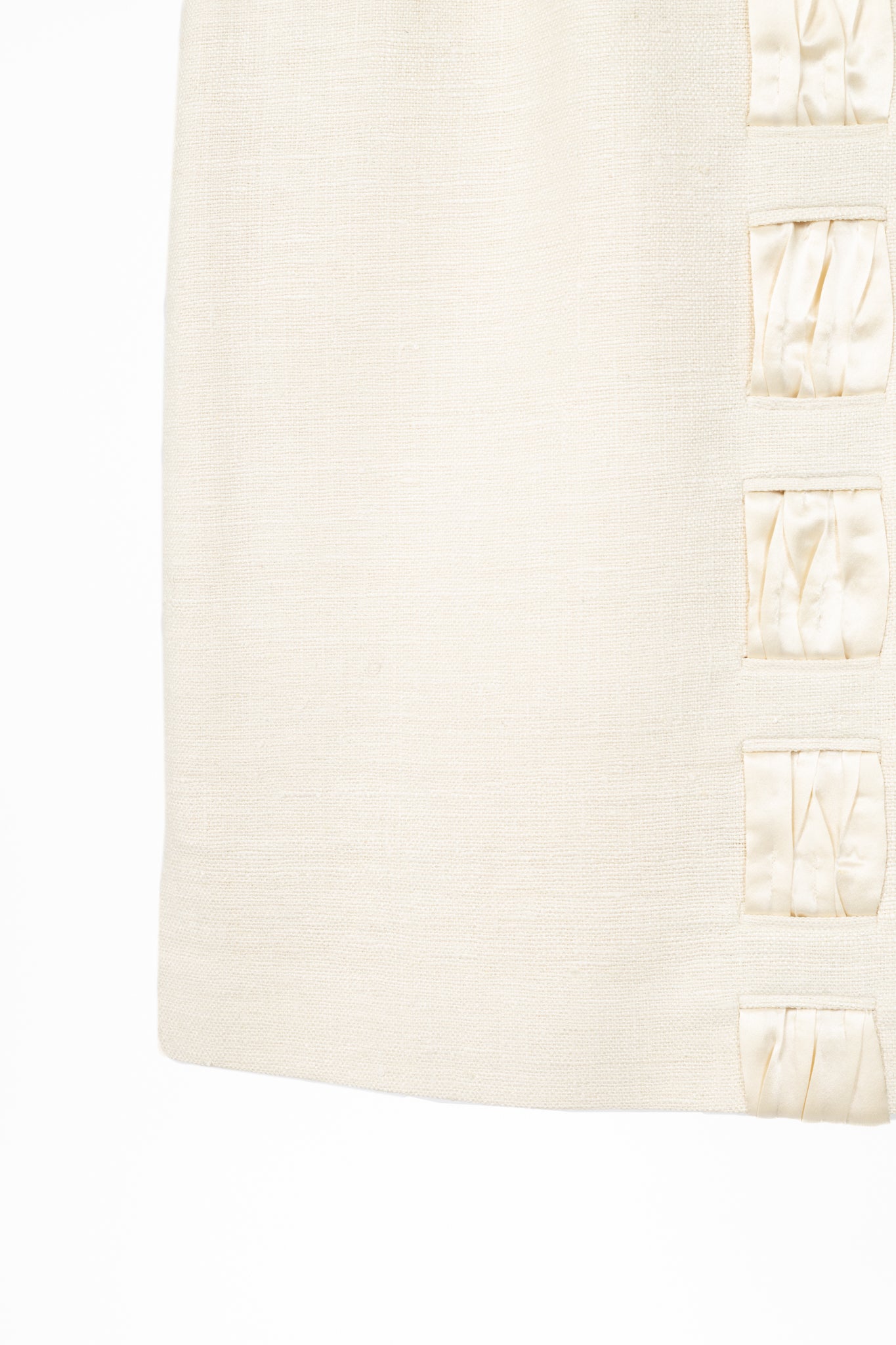 Akris Cream Silk Decorative-Satin Pencil Skirt