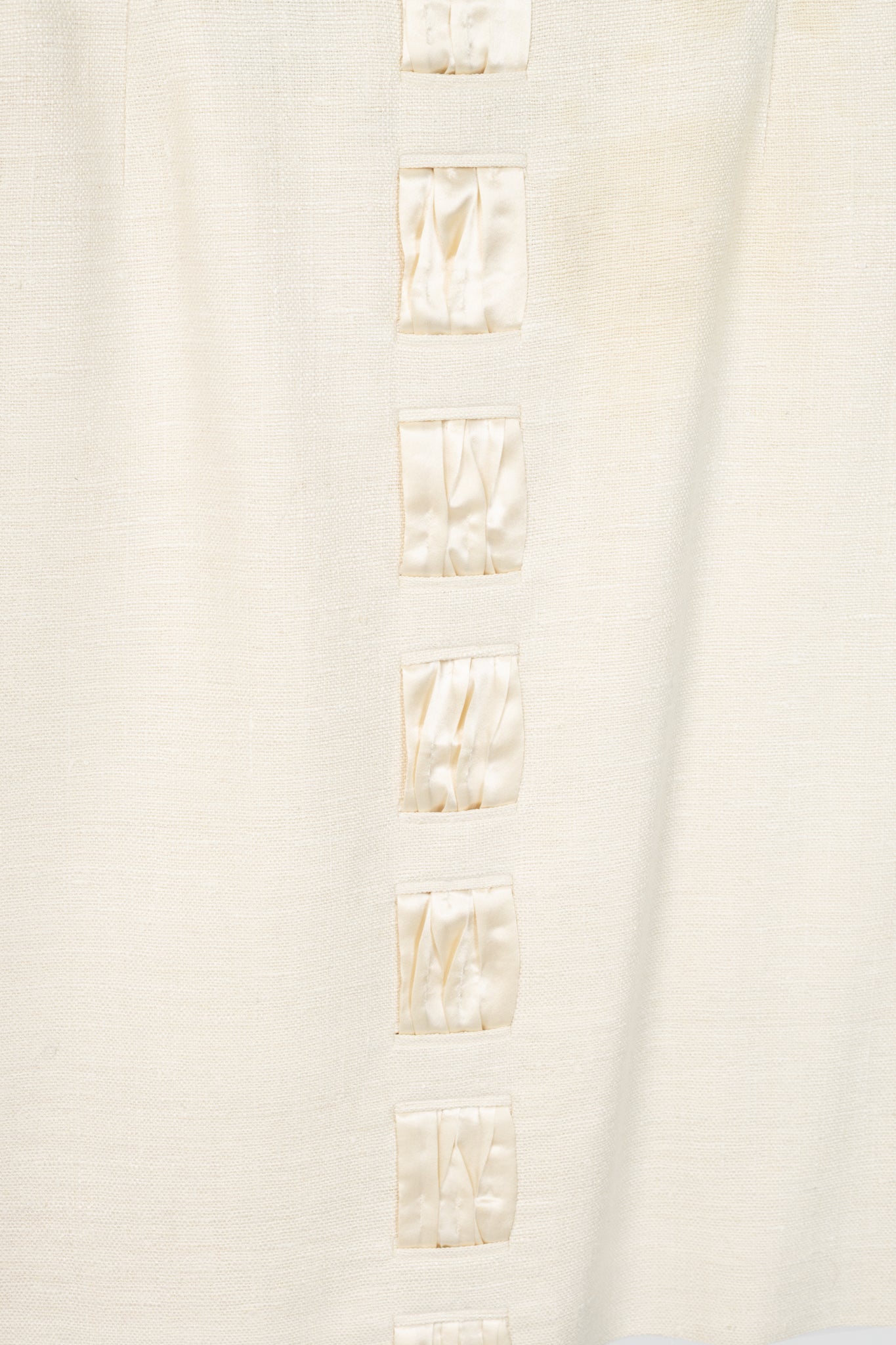 Akris Cream Silk Decorative-Satin Pencil Skirt