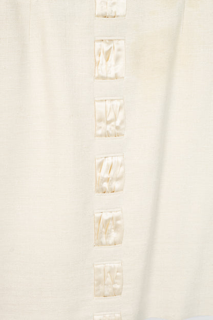 Akris Cream Silk Decorative-Satin Pencil Skirt