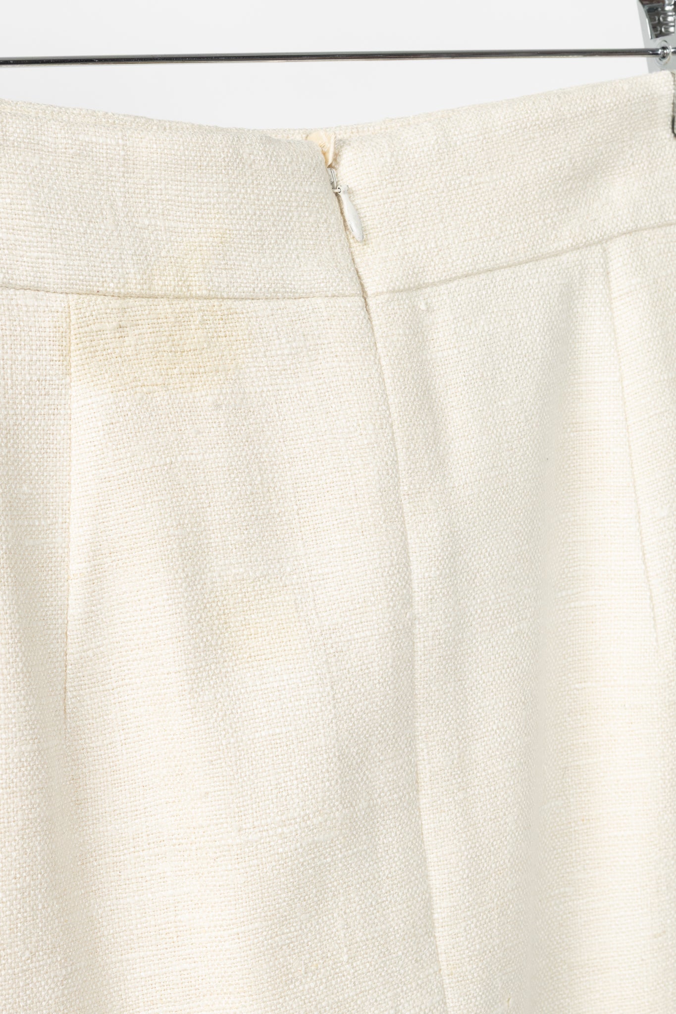 Akris Cream Silk Decorative-Satin Pencil Skirt