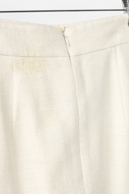 Akris Cream Silk Decorative-Satin Pencil Skirt