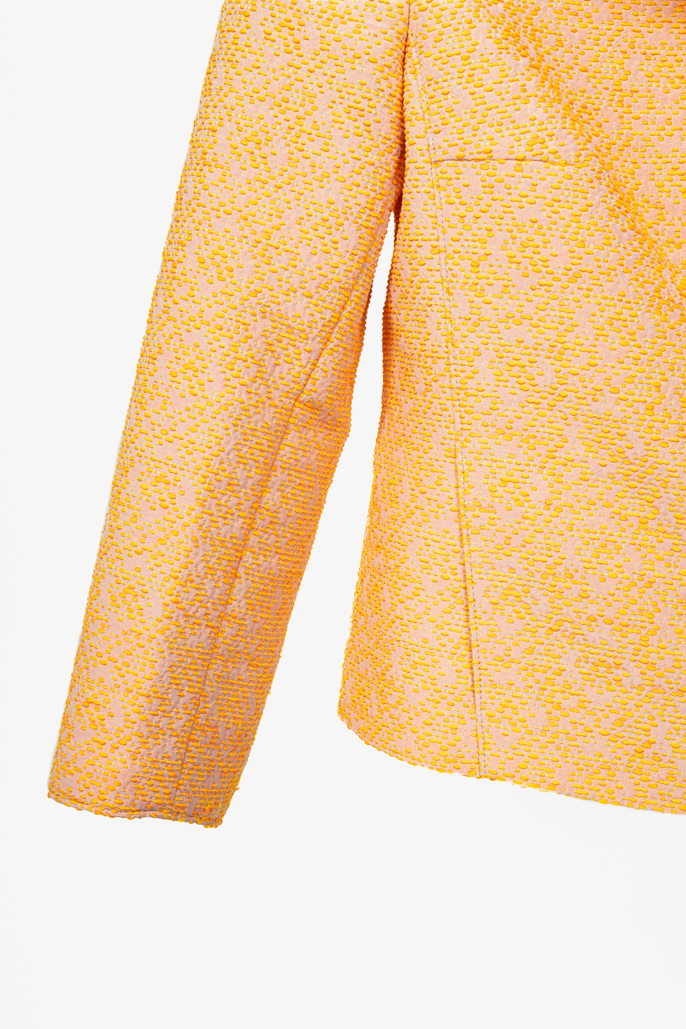 Akris Punto Electric Orange Pebble Cotton Taffeta Moto Jacket
