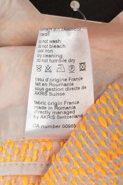 Akris Punto Electric Orange Pebble Cotton Taffeta Moto Jacket