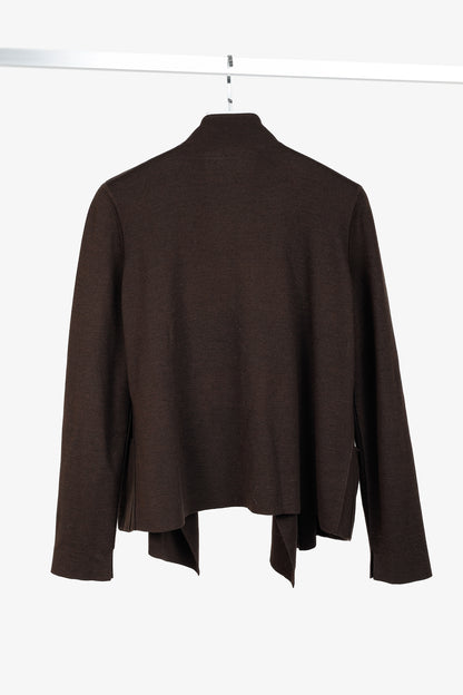 Akris PF/13 Reversible Brown Striped Cashmere & Silk Cardigan