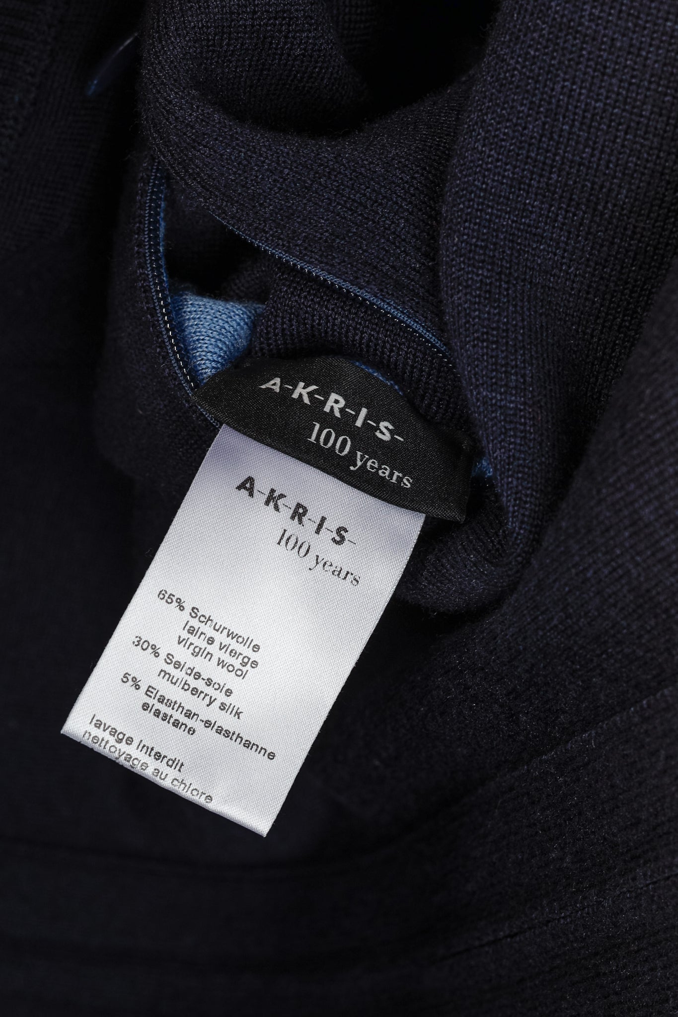 Akris 100 Years Reversible Navy & Light Blue Wool-Blend Zip Jacket