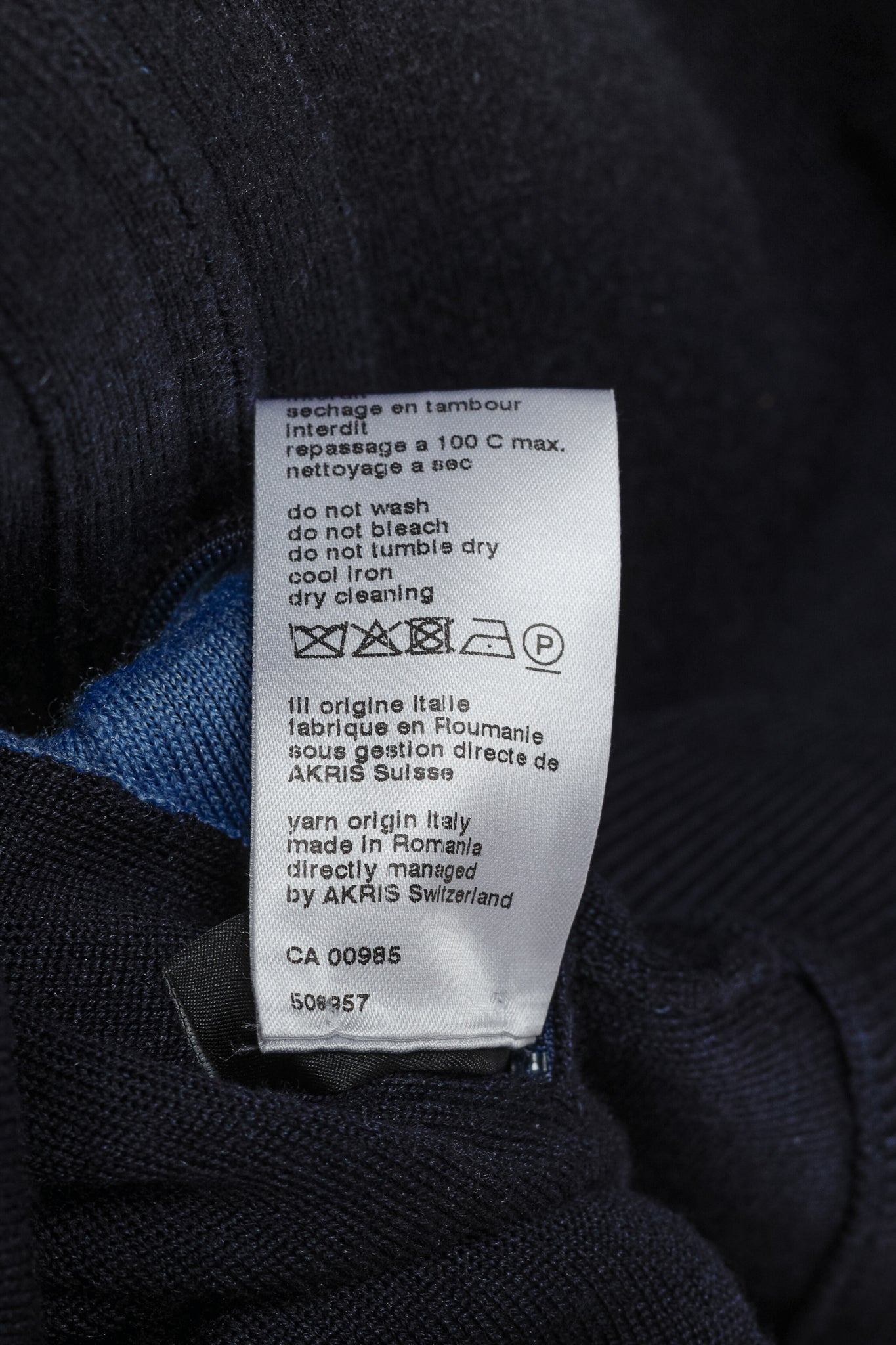 Akris 100 Years Reversible Navy & Light Blue Wool-Blend Zip Jacket