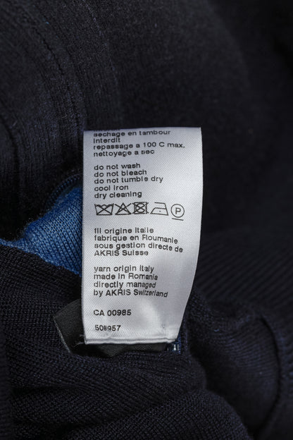 Akris 100 Years Reversible Navy & Light Blue Wool-Blend Zip Jacket